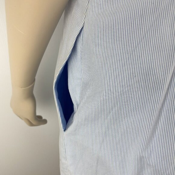 TOMMY HILFIGER Preppy Coastal Blue & White Stripes Sleeveless Mini Dress Size 8 - Picture 6 of 12